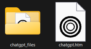 Saved HTML file and assets folder